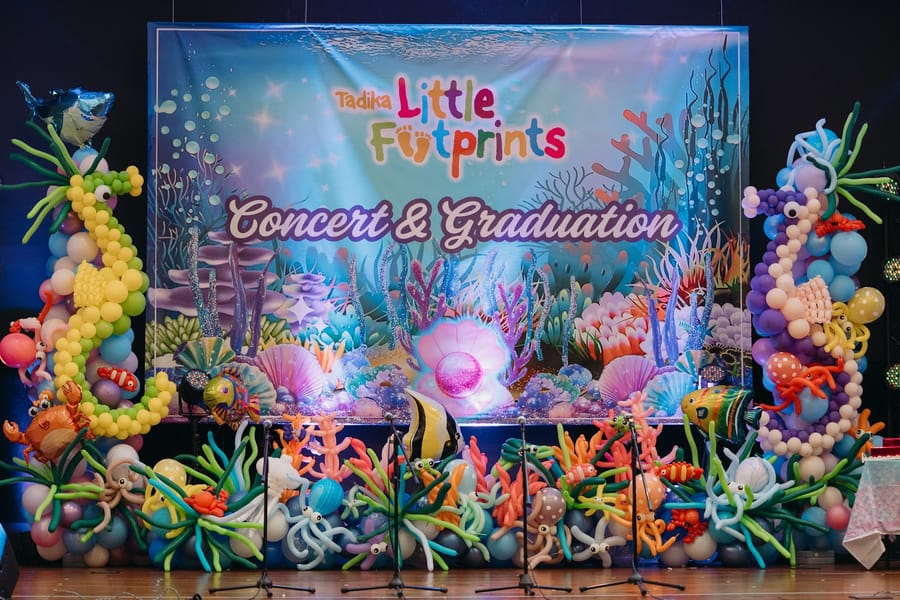 Under the sea themed concert stage