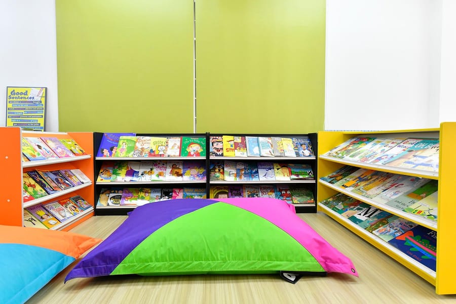 Reading corner with bean bags